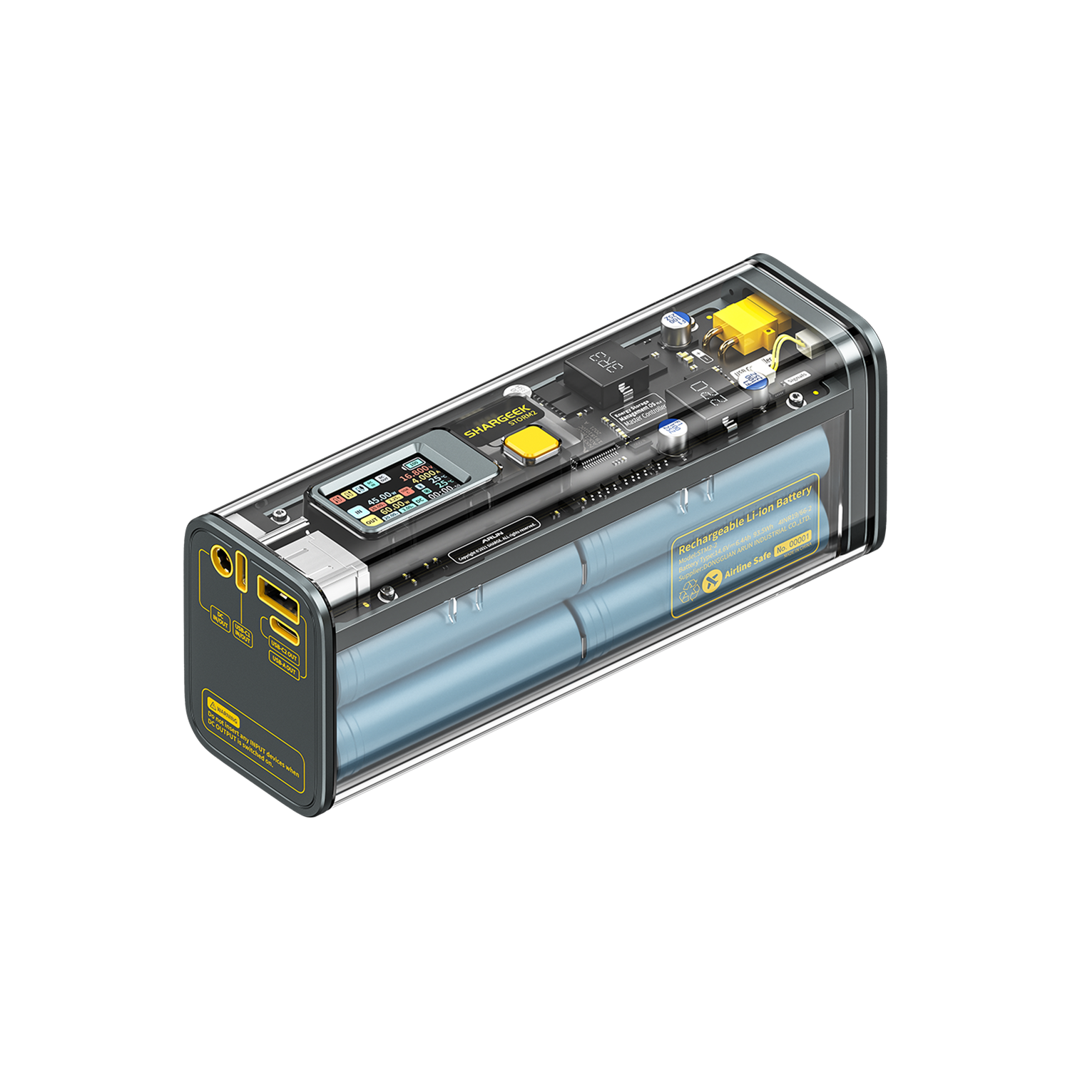 Shargeek Storm 2 Fast Power Bank Charger 100W Transparent Portable Shargeek Storm 2 Fast Power Bank Charger 100W Transparent Portable